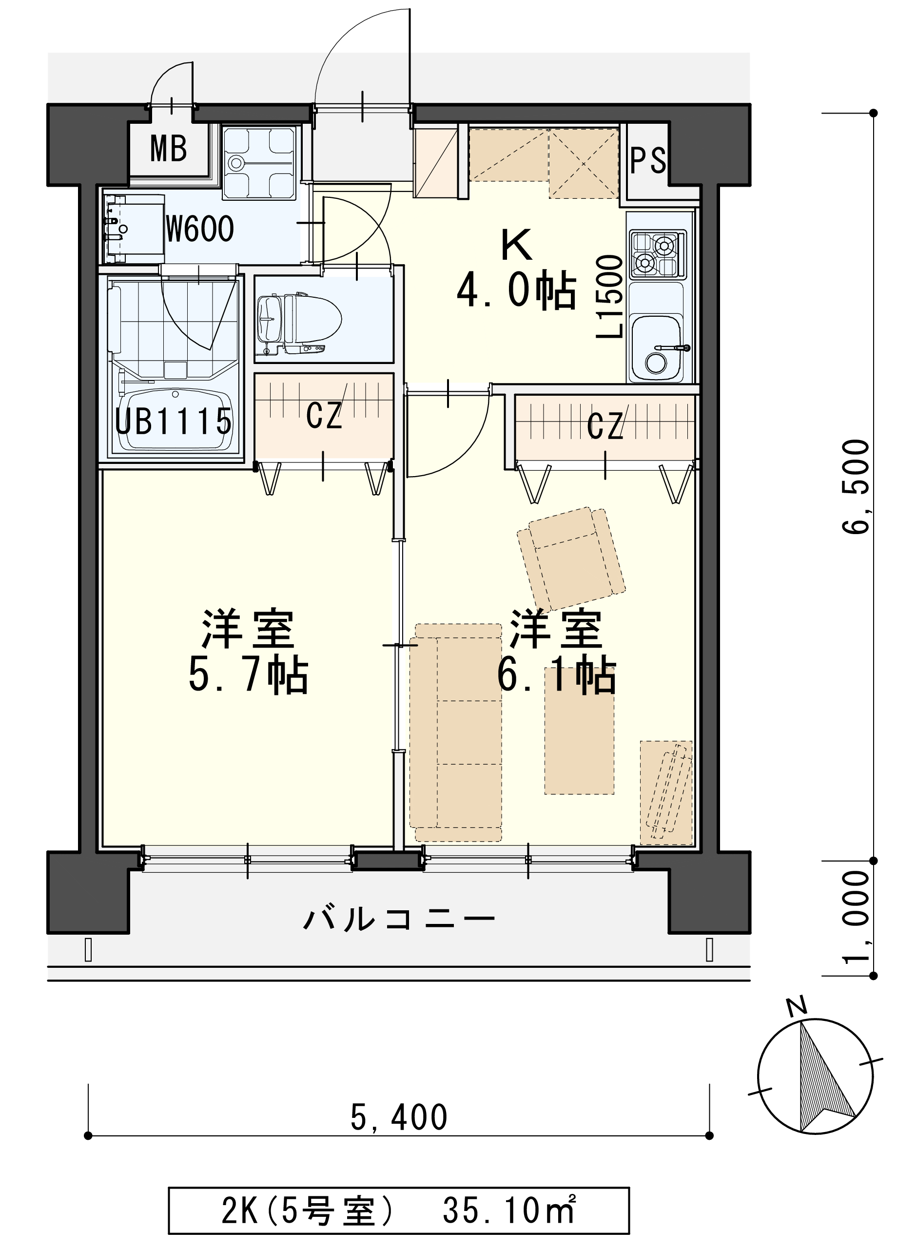 メゾンドゥラフィネ505号室